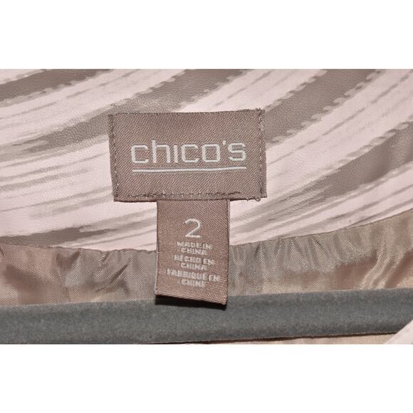 CHICO'S $129 Faux Leather Printed Open Jacket Gray/White Chico's 2 / Large - Picture 4 of 4